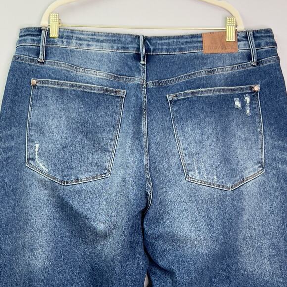 Judy Blue Slim Fit Medium Wash High Rise Jeans Plus Sz 22W JB88776 DK Whiskered - Picture 7 of 16